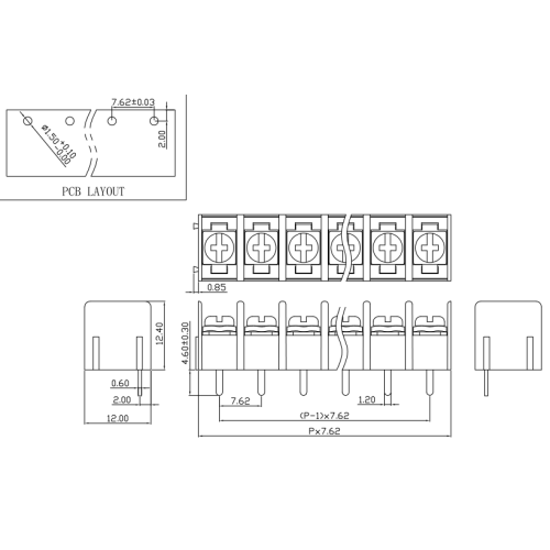 Les bornes PCB de type PCB de 7,62 mm peuvent être épissées